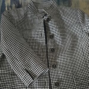 Women's Black and White Houndstooth Jacket